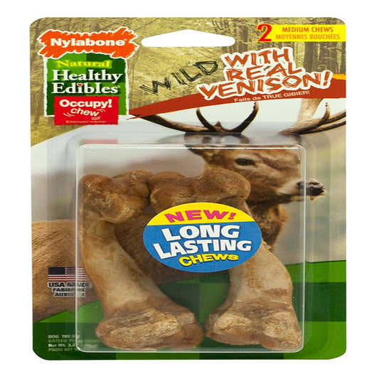 Nylabone Healthy Edibles Wild Venison Bone Medium 2ct