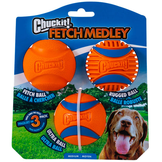 Chuckit! Fetch Medley Balls Gen 3 Dog Toy 1ea/MD