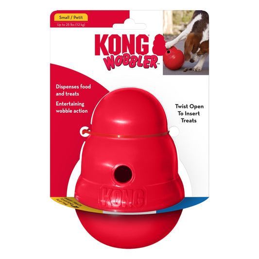 KONG Wobbler Food and Treat Dispenser Dog Toy Red 1ea/SM