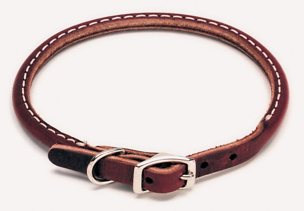 Circle T Latigo Leather Round Dog Collar Brown 1ea/3/8 In X 14 in