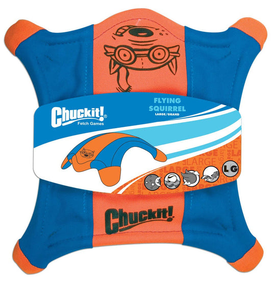 Chuckit! Flying Squirrel Dog Toy Blue/Orange 1ea/LG