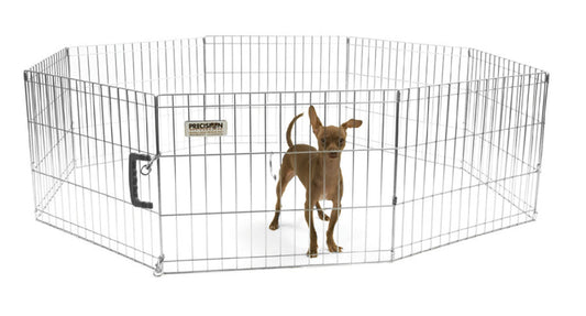 Precision Pet Products Exercise Pen Silver 1ea/18 in