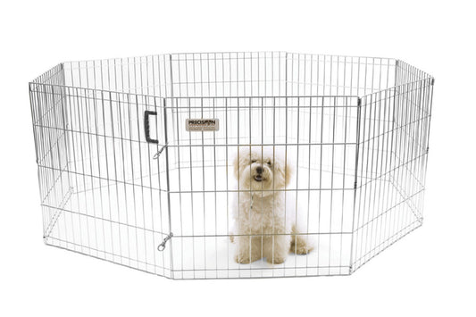 Precision Pet Products Exercise Pen Silver 1ea/24 in