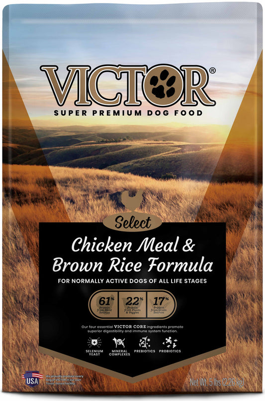 Victor Super Premium Dog Food Select Dry Dog Food Chicken Meal & Brown Rice 1ea/5 lb
