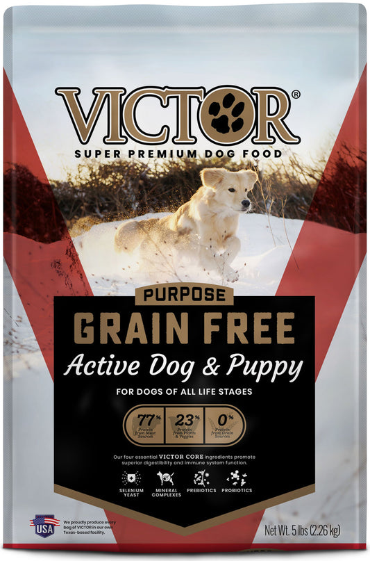Victor Super Premium Dog Food Purpose Grain Free Active Dog & Puppy Dry Dog Food Beef 1ea/5 lb