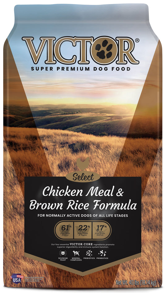 Victor Super Premium Dog Food Select Dry Dog Food Chicken Meal & Brown Rice 1ea/40 lb